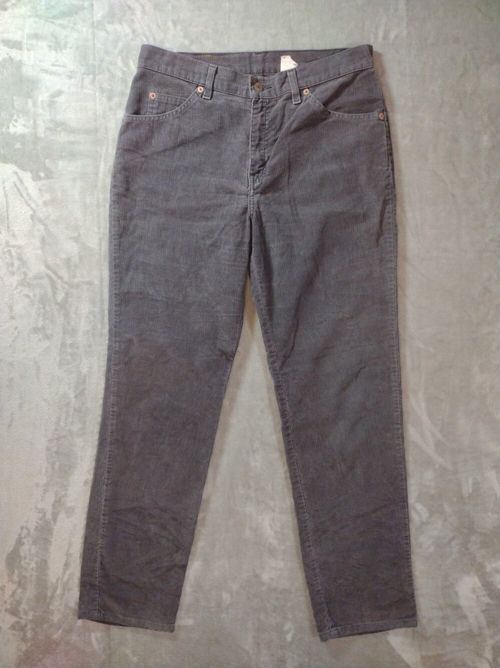 Vtg Levis 941 Corduroy Jeans Womens 10M (31×30) Gray Classic Fit Straight Leg